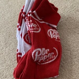 Dr Pepper Red and White Socks